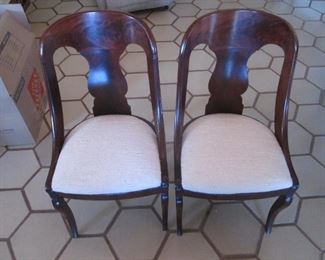 Pair of Side Chairs with Neutral Upholstery