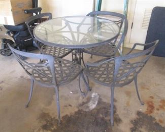 MCM 36"Round Vintage Patio Table/4-Chairs Purchased From Model Home in Litchfield Park - 50 + Years Old and Still Going Strong!
