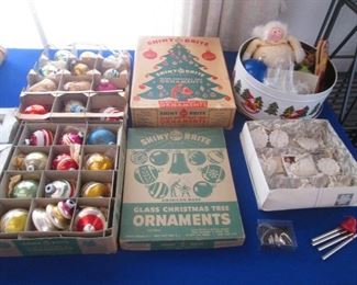 Boxed Vintage Christmas Ornaments - Shiny Brite      Carriage House Snowflakes and Angels by Margaret Furlong