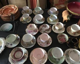 Beautiful grouping of vintage teacups 