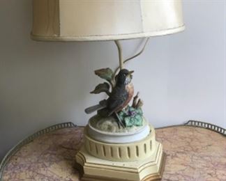 Vintage ceramic bird lamp 