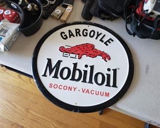 Gargoyle Mobiloil metal sign