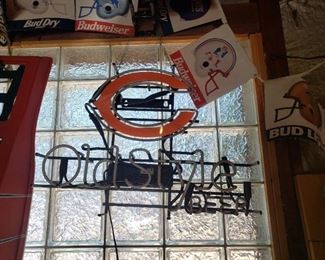 Chicago Bears Old Style beer neon sign