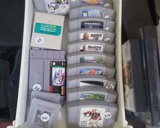 Assorted Nintendo and Sega games