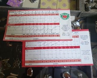 Signed Mike Ditka golf score card