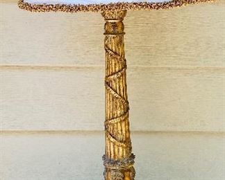 Carved Wooden Column Lamp