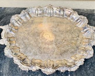 Silver Plate Footed Platter #1