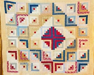 Log Cabin Quilt — 79 x 79 inches