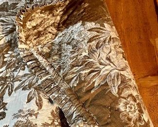 KING SIZE - Toile Pleated Ruffled Specialty Made Coverlet