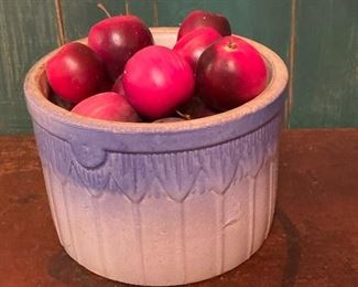 Blue & White Bowl with Faux Apples
