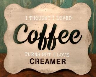 Standing Metal Coffee Sign