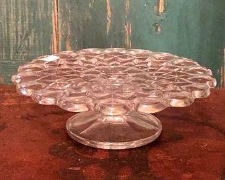 Scalloped Edge Glass Cake Stand