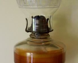 Antique White Flame Oil Lamp