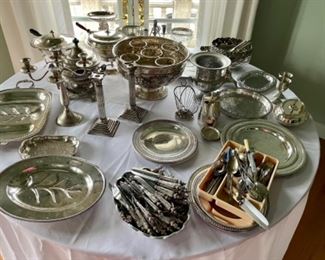lots of silverplate serving pieces