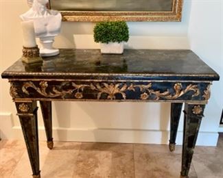 ornate green marble console table