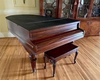 Chickering & Sons Quarter Grand Piano with stool