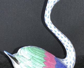 HEREND HUNGARY PORCELAIN SWAN FIGURAL
