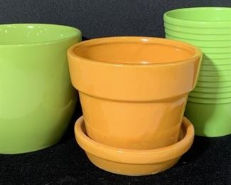 Grp 3 Vibrant Jardiniere Ceramic Cache Pots
