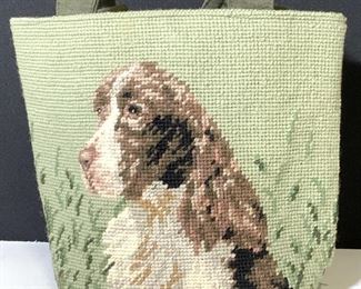 Needlepoint English Spaniel Purse
