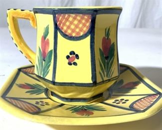 Lot 2 HB QUIMPER FRANCE Teacup & Saucers
