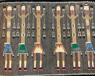 Handmade Wool Native American Motif Carpet
