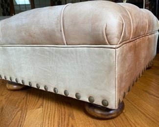 Ralph Lauren leather arm chair with ottoman - Chair:35"x 36"x 26" / Ottoman: 13"x 31"x 25"