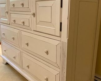 White shabby chic distressed dresser - 41"x 56"x 18"