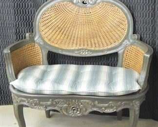 9011 French Cane Back Settee