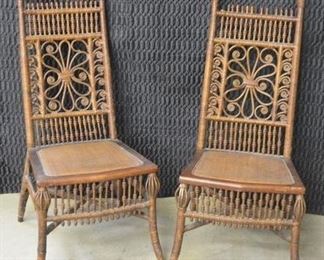 9020 PR Fancy Wicker Side Chairs