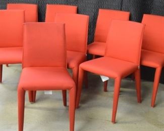 9022 Set 8 Red MidCentury Chairs