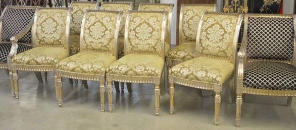 9037 Set 10 Gold  Silver Chairs