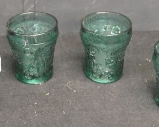 1807 4 Aqua Tiara Juice Glasses