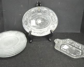 1842 7 pc Clear Tiara Sm. Platters