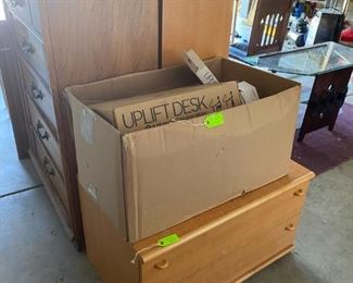 uplift desk, unassembled in box