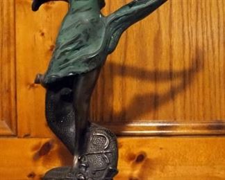 Bronzed Ariel Statuette, 15" Tall