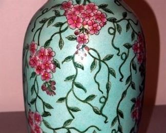 Painted Porcelain Vase 16" Tall,
