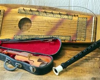 MarxOchime Violin Uke, Miniature Toy Violin And Symphonet Recorder