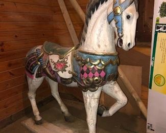 6 FT. WOOD CARVED HORSE