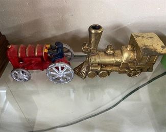 Cast Iron Tractor/Locomotive Bank