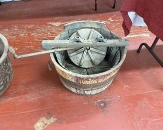 Early Wooden Washing Barrel 
