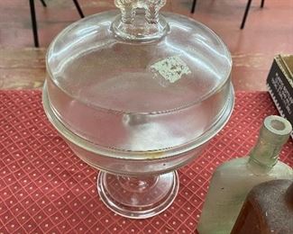 Early Covered Glass Compote