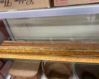 Old Wooden Advertising Yard Sticks