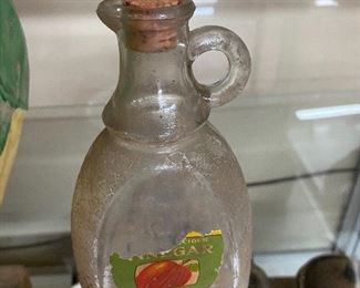 Old White House Vinegar Cruet with Partial Paper Label