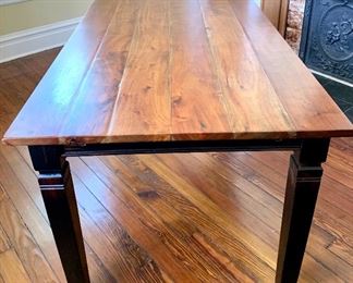 SOLD $2000 - Arhaus “Toulon” Dining Collection French Farmhouse Table w/ 6 Chairs  66” x 36” x 30.5” w/ leaves 102”  Chairs 21” W x 18.5” D x 39” L