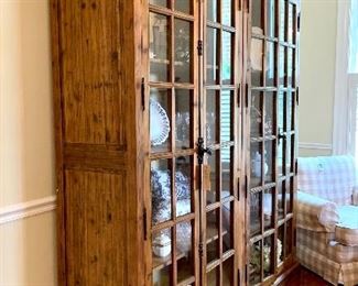 SOLD $2500 - Arhaus “Chorus Theory” Double Glass Door Cabinet 81” W x 18.5” D X 91” H