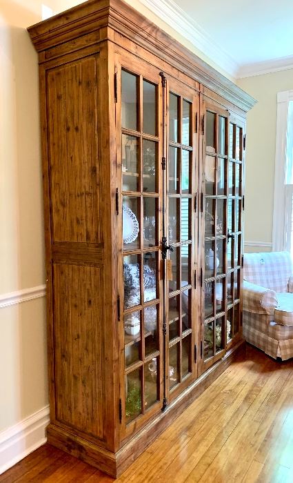 SOLD $2500 - Arhaus “Chorus Theory” Double Glass Door Cabinet 81” W x 18.5” D X 91” H