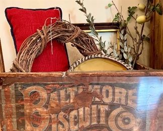 $100 - Baltimore Biscuit Co. Antique Wooden Box 22.5”L x  13”W x 11” H 