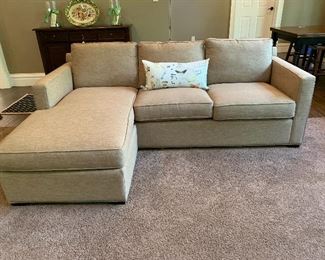 SOLD $800 - Crate & Barrel Sectional w/ Chaise  and Extra Seat to Make Couch - Whole  Sofa 89” L x 36”W x 35”H Chaise 32”W x 63”L x 35”H 