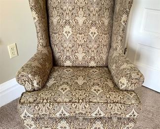 $150 Paisley Upholstred Wingback Chair27”L x 25”w x 41”H