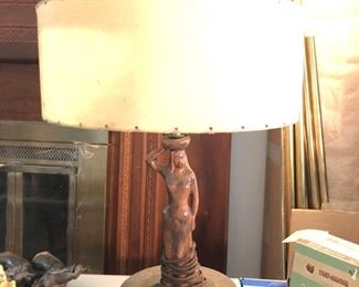 Hula girl lamp with original shade 